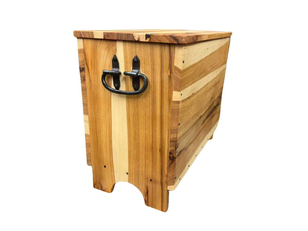Hickory Viking themed 6 board chest with hand forged hardware
