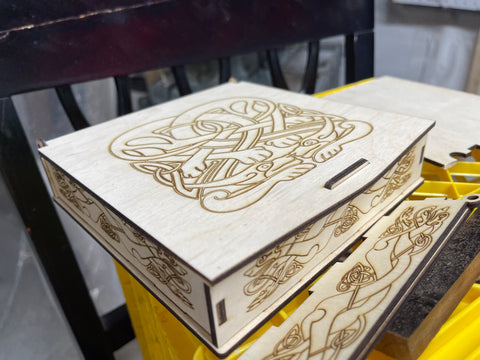 Wooden box, decorated